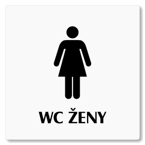 WC ženy, 80x80mm, bílá, Nevada